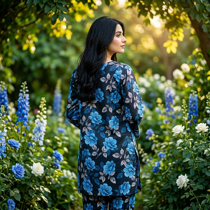 Oriana Navy Floral Co-ord Set 2PC Suit
