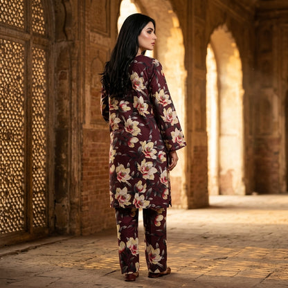 Oriana Crimson Bloom Stitched 2PC Suit