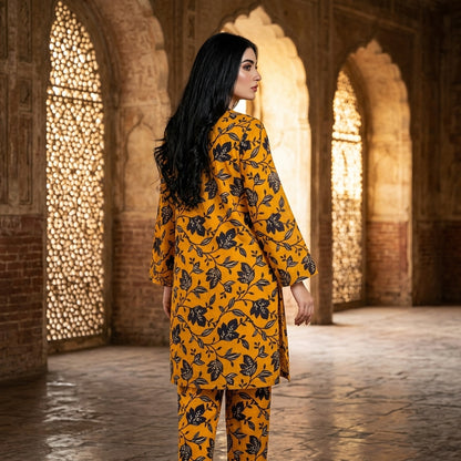 Oriana Golden Vine Stitched 2PC Suit
