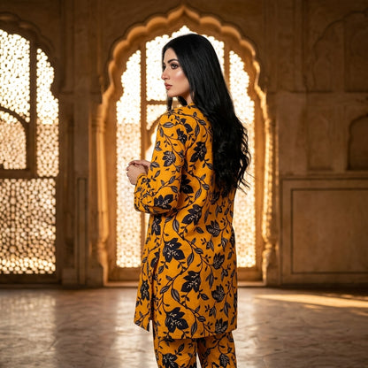 Oriana Golden Vine Stitched 2PC Suit