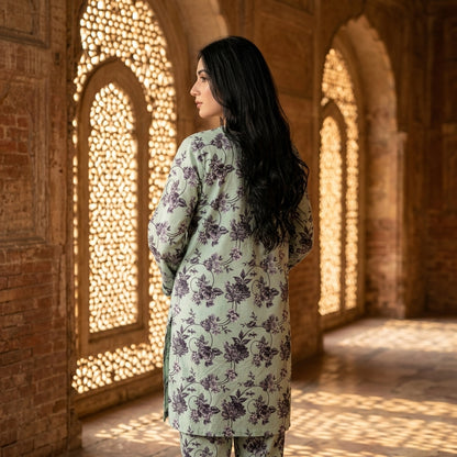 Oriana Mint Garden Stitched 2PC Suit