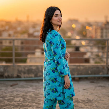 Oriana Azure Bloom 2PC Suit