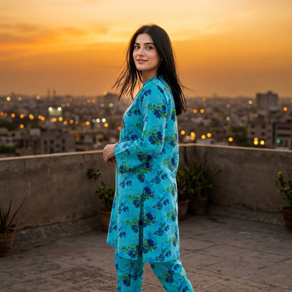 Oriana Azure Bloom 2PC Suit