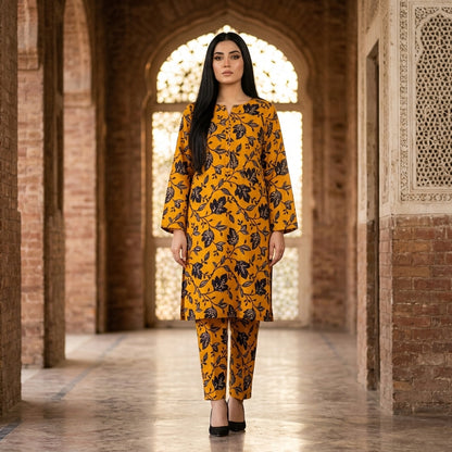 Oriana Golden Vine Stitched 2PC Suit